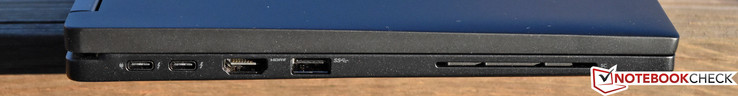 Left: Thunderbolt 3/Charging Port, Thunderbolt 3, HDMI, USB 3.0