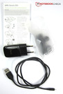 I kartongen: Modulär adapter, USB-kabel, hörlurar och kom igång-guide