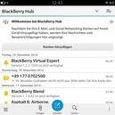 Alla notifikationer samlas i BlackBerry Hub.