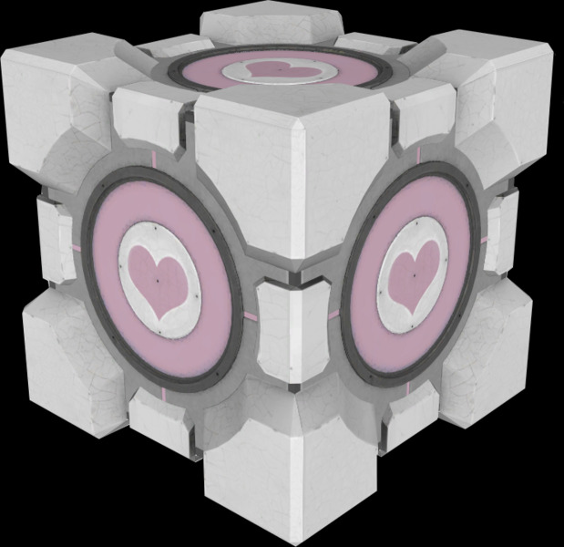 Den viktade följeslagarkuben från Portal-serien. (Bildkälla: The Portal Wiki)