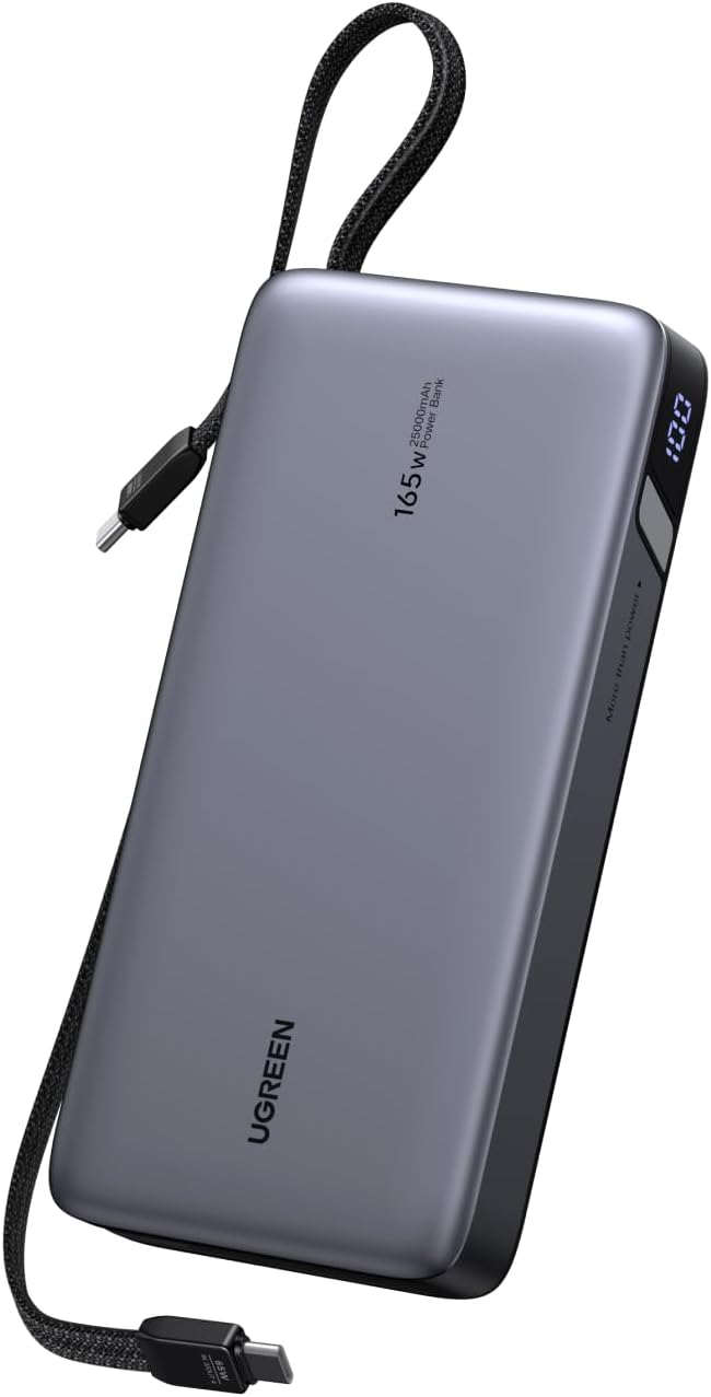 Ugreen Nexode Power Bank (140W + 65W, 2 integrerade USB-C-kablar). (Bildkälla: Ugreen)