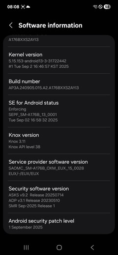 Samsung Galaxy A17 5G programvara