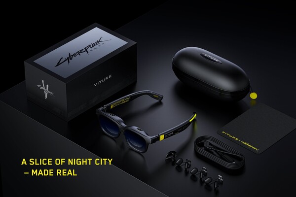 VITURE x Cyberpunk 2077 Luma Cyber XR Glasses levereras i en speciell detaljhandelsförpackning. (Bildkälla: Viture)