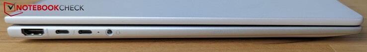 Vänster: HDMI 2.1, 2x Thunderbolt 4 (PD, DP 2.1, HP Sleep and Charge), ljuduttag för headset