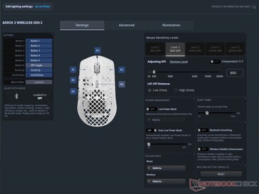 SteelSeries Engine inom SteelSeries GG-programvara för hantering av utrustning.