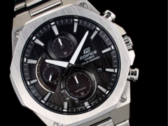 De nya klockorna i Casio Edifice EFS-S650-serien har keramiska infattningar, vilket är första gången för Edifice-produktlinjen. På bilden - Casio Edifice EFS-S570D-1A. (Bildkälla: Casio)