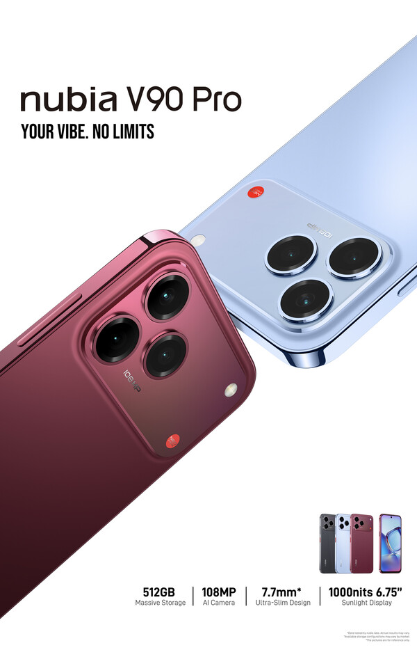Nubia V90 Pro behåller föregångarens design, men kommer i nya färger.