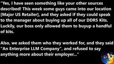 Inte ens DDR5-minne med fokus på spelare går säkra från OpenAI. (Bildkälla: Moores lag är död)