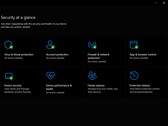Instrumentpanelen i appen Windows Security som visar menyn ”Säkerhet i korthet”.