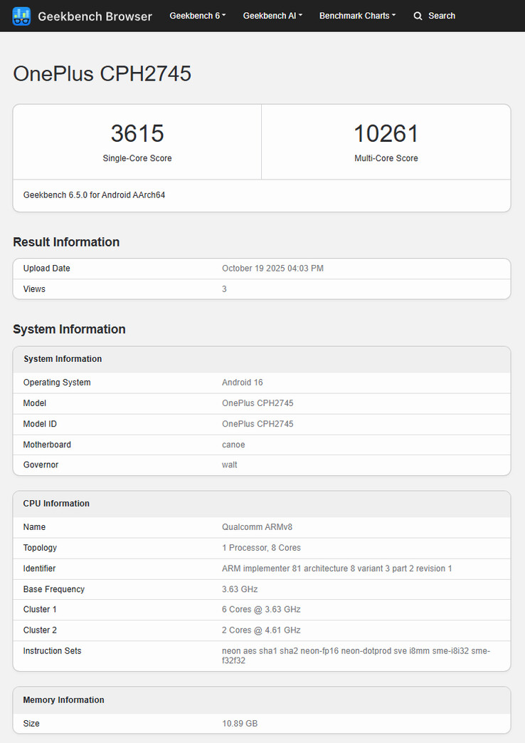 (Bildkälla: Geekbench)