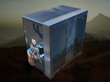 Maingear Crimson Desert Limited Edition PC-fronten visad i vinkel