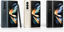 Samsung Galaxy Z Fold4 finns i tre färgalternativ: Fold F4 är tillgänglig i tre olika färger: Grågrön, Beige och Phantom Black