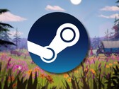 En bild som visar Steam-logotypen och spelet The Oregon Trail, som för närvarande säljs med 67 % rabatt på Steam.
