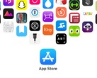 App Store-logotyp med ikoner för populära appar. Apple måste nu försvara sina avgifter för betalningar som görs utanför butiken.
