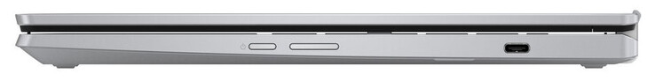 Höger sida: USB 3.2 Gen 1 (USB-C; Power Delivery, DisplayPort)