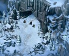 En bild som visar ett snötäckt landskap i Thronebreaker: The Witcher Tales.