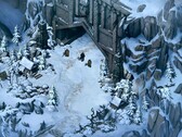 En bild som visar ett snötäckt landskap i Thronebreaker: The Witcher Tales.