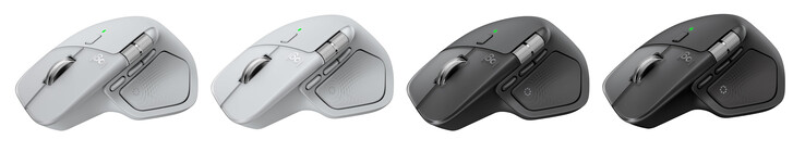 MX Master 4 i färgerna Pale Grey, White Silver, Graphite och Space Black. (Bildkälla: Logitech)