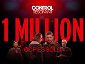 En banner som tillkännager att Control Resonant har sålt 1 miljon exemplar