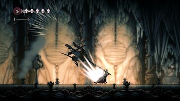 Hollow Knight: Silksong PC-skärmdump som visar strid (Bildkälla: Steam)