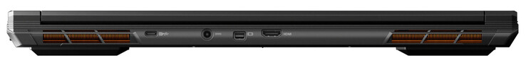 Tillbaka: USB 3.2 Gen 2 (USB-C; DisplayPort), strömanslutning, Mini DisplayPort 1.4a, HDMI 1.4