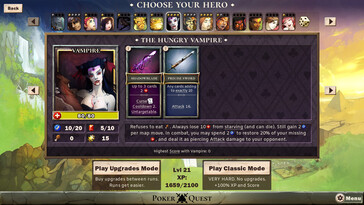 På bilden: En skärmdump från ett spel från Poker Quest: Swords and Spades.