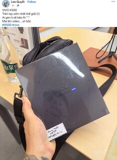 Facebook-inlägget som visar den kommande Vivo X500-förpackningen