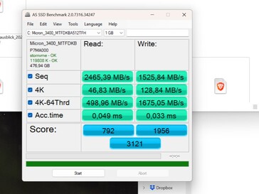 Prestanda före drivrutinsuppdateringen med min primära 512 GB SSD.