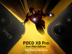 Poco X8 Pro Iron Man Edition har en unik design på baksidan.