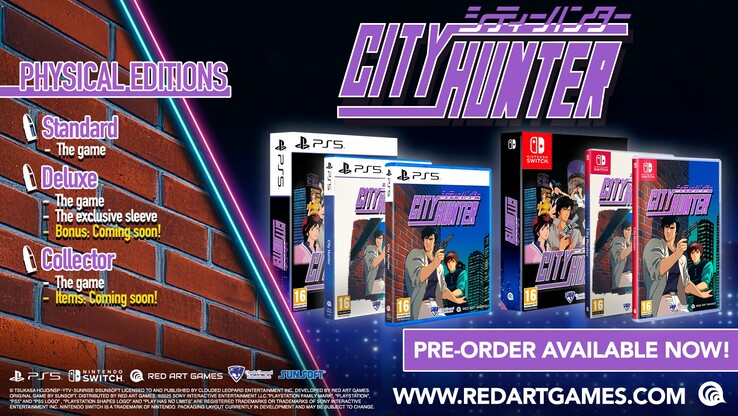 Bild som visar de olika versionerna av City Hunter. (Bildkälla: Red Art Games)