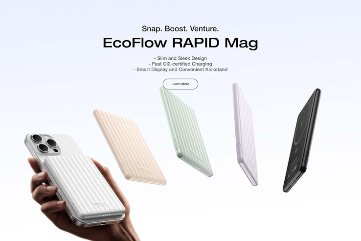 EcoFlow Rapid Mag Power Banks finns för närvarande i tre färger, men fem färger visas i marknadsföringsbilderna (ovan). (Bildkälla: EcoFlow)