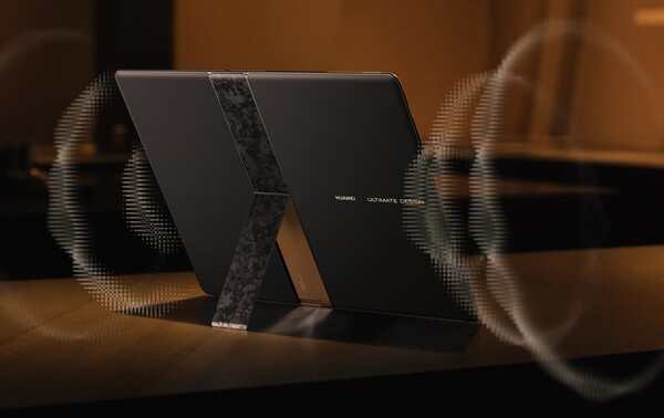 Huawei MateBook Fold har ett integrerat kickstand och sex högtalare. (Bildkälla: Huawei)