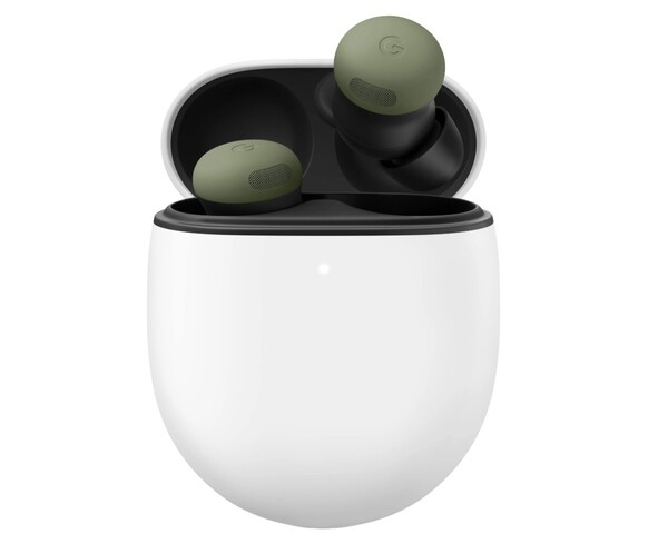 Den nya olivgröna färgen på Pixel Buds Pro 2 stämmer väl överens med vissa av färgerna i den nya Pixel 11-serien.