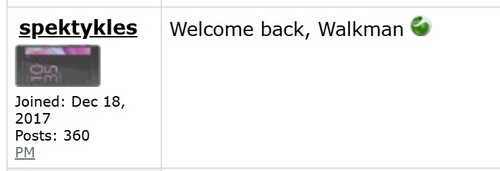 Walkman-kommentar i ryktestråd om Sony Xperia. (Bildkälla: Esato)