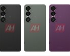 Påstådda läckta bilder av Sony Xperia 1 VII visar färgalternativ i svart, grönt och lila. (Bildkälla: Android Headlines)