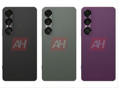 Påstådda läckta bilder av Sony Xperia 1 VII visar färgalternativ i svart, grönt och lila. (Bildkälla: Android Headlines)