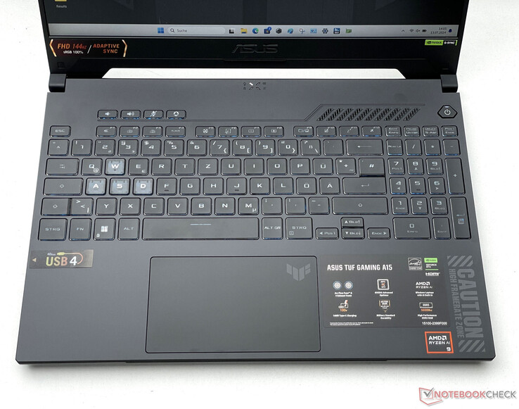 Asus TUF Gaming A15:s tangentbord