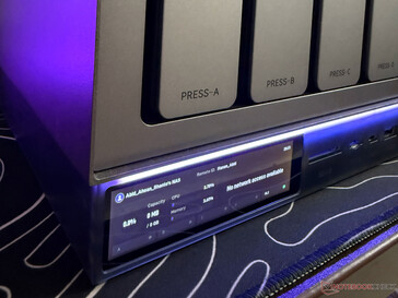 Den inbyggda displayen på NAS