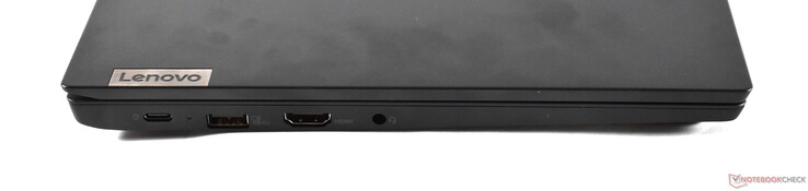 Vänster: USB 3.2 Gen 1 Typ C, USB 3.0 Typ A, HDMI 1.4b, Kombinerad ljudanslutning