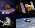 På bilden syns rymdteleskopen JWST, Hubble, Chandra och Swift (Bildkälla: NASA; redigerad)