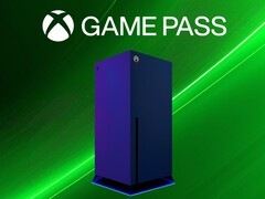 Nästa Xbox-konsol mockup med Game Pass-banner