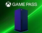 Nästa Xbox-konsol mockup med Game Pass-banner