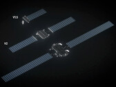 Jämförelse av storleken på SpaceX:s satelliter av generation 3 och generation 2