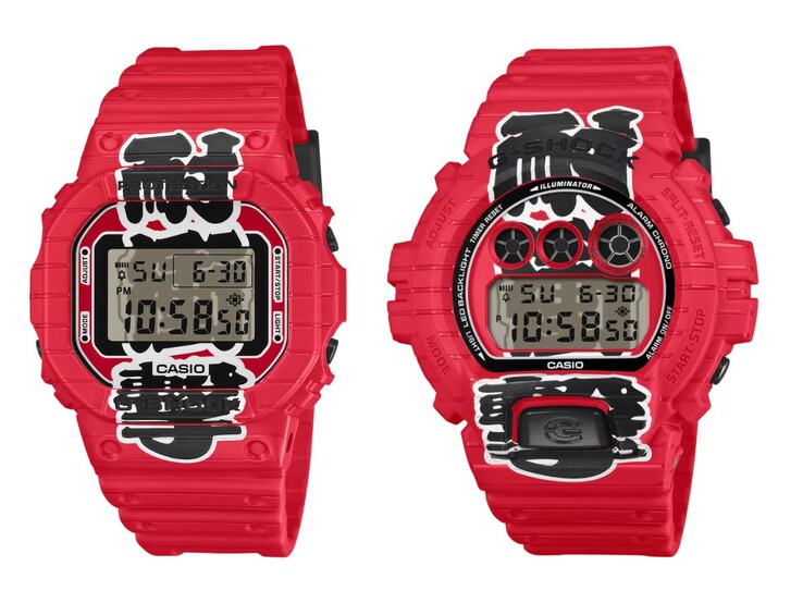 Klockorna Casio G-Shock DW-5600AKA-4 (vänster) och DW-6900AKA-4 (höger)
