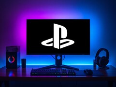 PlayStation-logotypen visas på en spel-PC-skärm