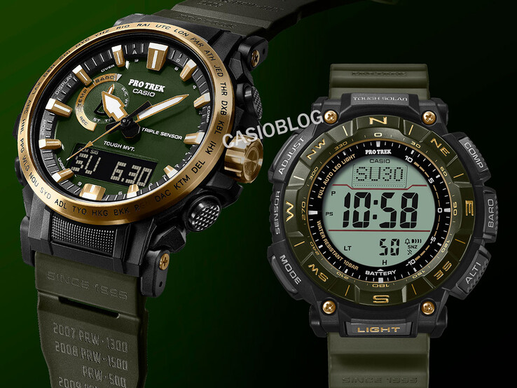 Klockorna Casio Pro Trek PRW-61ANS-3 (vänster) och PRG-340ANS-3 (höger). (Bildkälla: Casioblog)