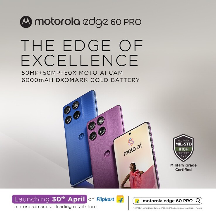 Edge 60 Pro:s nya lanseringsaffisch. (Källa: Motorola IN)