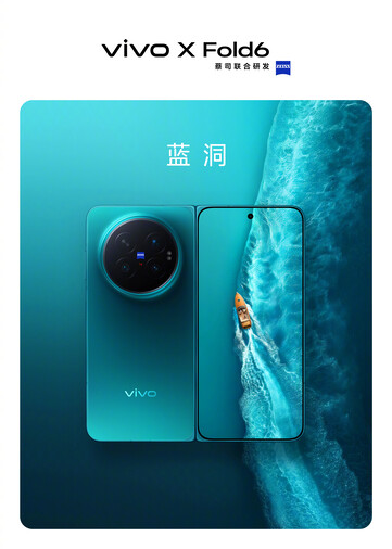 Vivo X Fold6 i blå färgvariant