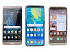 Från vänster till höger: Huawei Mate 9, Mate 20 Pro och Mate 10 Pro