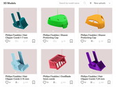 6 av Philips 7 för närvarande tillgängliga 3D-utskrivbara modeller